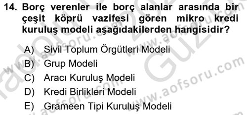 Dış Ticarette Girişimcilik Dersi 2025 - 2026 Yılı (Vize) Ara Sınav Soruları 14. Soru