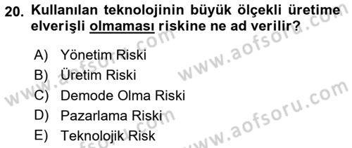 Dış Ticarette Girişimcilik Dersi 2025 - 2026 Yılı (Vize) Ara Sınav Soruları 20. Soru