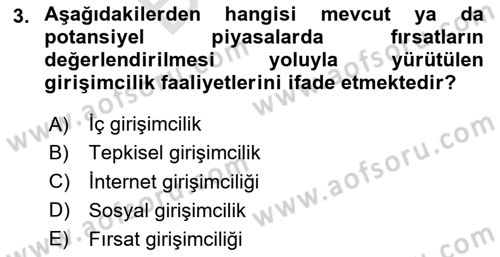 Dış Ticarette Girişimcilik Dersi 2025 - 2026 Yılı (Final) Dönem Sonu Sınav Soruları 3. Soru