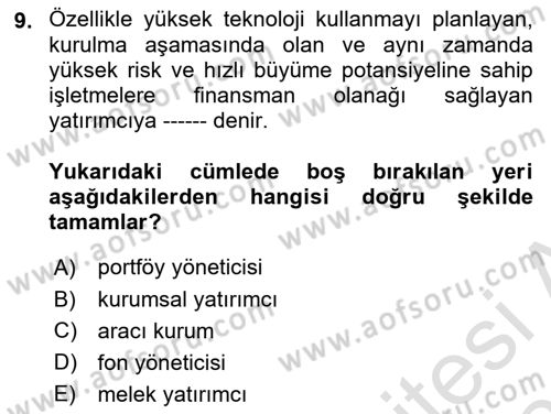 Dış Ticarette Girişimcilik Dersi 2025 - 2026 Yılı (Final) Dönem Sonu Sınav Soruları 9. Soru