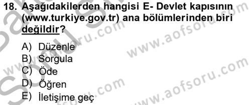 Dış Ticarette Bilgisayar Uygulamaları Dersi 2012 - 2013 Yılı (Final) Dönem Sonu Sınav Soruları 18. Soru