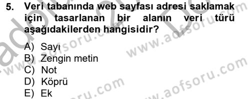 Dış Ticarette Bilgisayar Uygulamaları Dersi 2012 - 2013 Yılı (Final) Dönem Sonu Sınav Soruları 5. Soru
