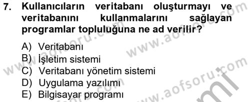 Dış Ticarette Bilgisayar Uygulamaları Dersi 2012 - 2013 Yılı (Final) Dönem Sonu Sınav Soruları 7. Soru