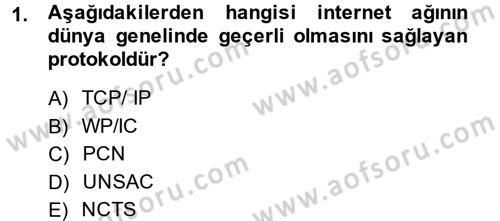 Dış Ticarette Bilgisayar Uygulamaları Dersi 2013 - 2014 Yılı (Vize) Ara Sınav Soruları 1. Soru