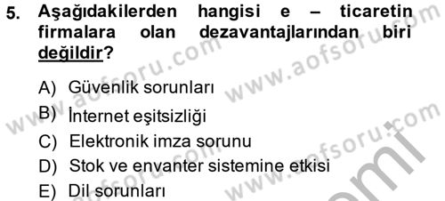 Dış Ticarette Bilgisayar Uygulamaları Dersi 2013 - 2014 Yılı (Vize) Ara Sınav Soruları 5. Soru