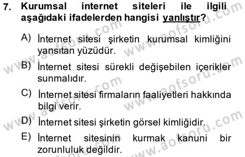 Dış Ticarette Bilgisayar Uygulamaları Dersi 2013 - 2014 Yılı (Vize) Ara Sınav Soruları 7. Soru