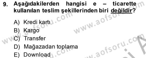 Dış Ticarette Bilgisayar Uygulamaları Dersi 2013 - 2014 Yılı (Vize) Ara Sınav Soruları 9. Soru