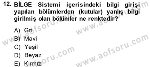 Dış Ticarette Bilgisayar Uygulamaları Dersi 2013 - 2014 Yılı (Final) Dönem Sonu Sınav Soruları 12. Soru