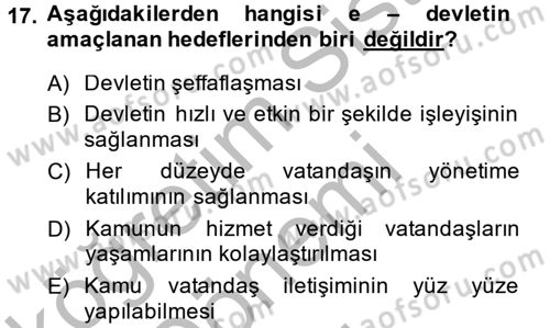Dış Ticarette Bilgisayar Uygulamaları Dersi 2013 - 2014 Yılı (Final) Dönem Sonu Sınav Soruları 17. Soru