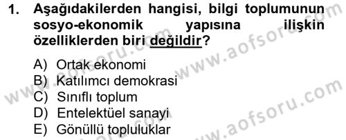 Dış Ticarette Bilgisayar Uygulamaları Dersi 2013 - 2014 Yılı Tek Ders Sınav Soruları 1. Soru