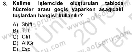 Dış Ticarette Bilgisayar Uygulamaları Dersi 2013 - 2014 Yılı Tek Ders Sınav Soruları 3. Soru