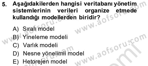 Dış Ticarette Bilgisayar Uygulamaları Dersi 2013 - 2014 Yılı Tek Ders Sınav Soruları 5. Soru