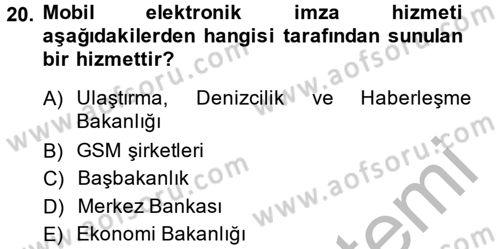 Dış Ticarette Bilgisayar Uygulamaları Dersi 2014 - 2015 Yılı (Final) Dönem Sonu Sınav Soruları 20. Soru