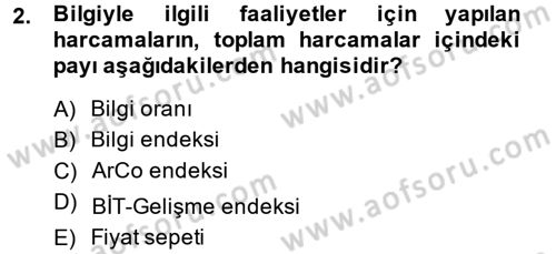 Dış Ticarette Bilgisayar Uygulamaları Dersi 2014 - 2015 Yılı Tek Ders Sınavı 2. Soru