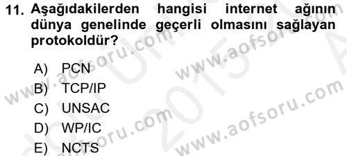 Dış Ticarette Bilgisayar Uygulamaları Dersi 2015 - 2016 Yılı (Vize) Ara Sınav Soruları 11. Soru