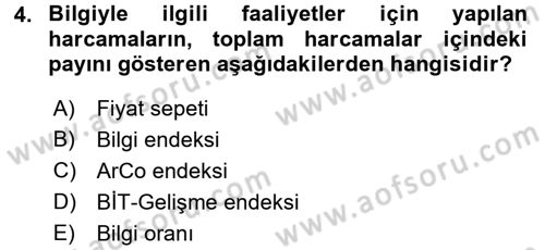 Dış Ticarette Bilgisayar Uygulamaları Dersi 2015 - 2016 Yılı (Vize) Ara Sınav Soruları 4. Soru