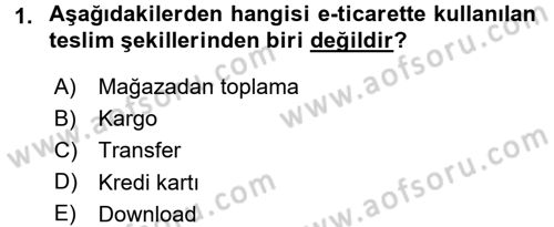 Dış Ticarette Bilgisayar Uygulamaları Dersi 2015 - 2016 Yılı (Final) Dönem Sonu Sınav Soruları 1. Soru