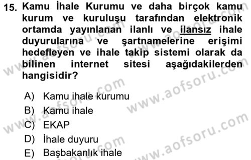 Dış Ticarette Bilgisayar Uygulamaları Dersi 2015 - 2016 Yılı (Final) Dönem Sonu Sınav Soruları 15. Soru