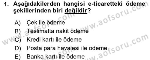 Dış Ticarette Bilgisayar Uygulamaları Dersi 2015 - 2016 Yılı Tek Ders Sınav Soruları 1. Soru