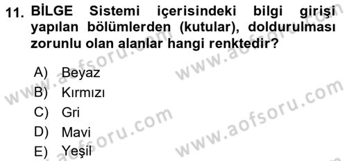 Dış Ticarette Bilgisayar Uygulamaları Dersi 2015 - 2016 Yılı Tek Ders Sınav Soruları 11. Soru