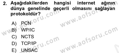 Dış Ticarette Bilgisayar Uygulamaları Dersi 2015 - 2016 Yılı Tek Ders Sınav Soruları 2. Soru