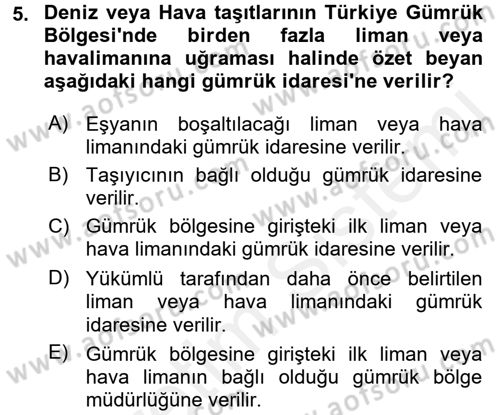 Dış Ticarette Bilgisayar Uygulamaları Dersi 2015 - 2016 Yılı Tek Ders Sınav Soruları 5. Soru