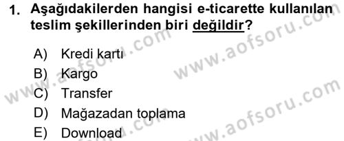 Dış Ticarette Bilgisayar Uygulamaları Dersi 2016 - 2017 Yılı 3 Ders Sınav Soruları 1. Soru