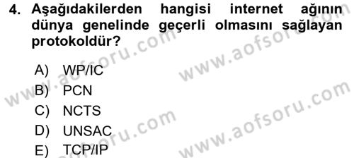 Dış Ticarette Bilgisayar Uygulamaları Dersi 2016 - 2017 Yılı 3 Ders Sınav Soruları 4. Soru