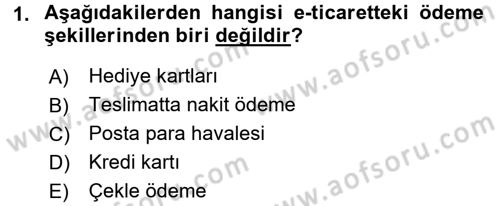 Dış Ticarette Bilgisayar Uygulamaları Dersi 2016 - 2017 Yılı (Vize) Ara Sınav Soruları 1. Soru