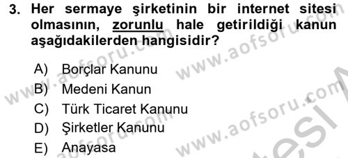 Dış Ticarette Bilgisayar Uygulamaları Dersi 2016 - 2017 Yılı (Vize) Ara Sınav Soruları 3. Soru