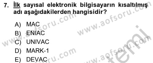 Dış Ticarette Bilgisayar Uygulamaları Dersi 2016 - 2017 Yılı (Vize) Ara Sınav Soruları 7. Soru