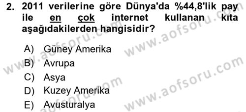 Dış Ticarette Bilgisayar Uygulamaları Dersi 2016 - 2017 Yılı (Final) Dönem Sonu Sınav Soruları 2. Soru