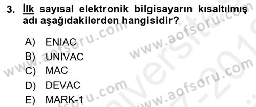 Dış Ticarette Bilgisayar Uygulamaları Dersi 2017 - 2018 Yılı (Vize) Ara Sınav Soruları 3. Soru