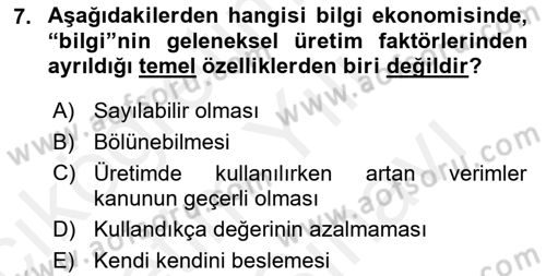 Dış Ticarette Bilgisayar Uygulamaları Dersi 2017 - 2018 Yılı (Vize) Ara Sınav Soruları 7. Soru