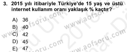 Dış Ticarette Bilgisayar Uygulamaları Dersi 2018 - 2019 Yılı (Vize) Ara Sınav Soruları 3. Soru
