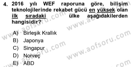 Dış Ticarette Bilgisayar Uygulamaları Dersi 2018 - 2019 Yılı (Vize) Ara Sınav Soruları 4. Soru