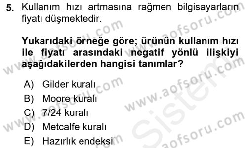Dış Ticarette Bilgisayar Uygulamaları Dersi 2018 - 2019 Yılı (Vize) Ara Sınav Soruları 5. Soru