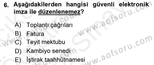 Dış Ticarette Bilgisayar Uygulamaları Dersi 2018 - 2019 Yılı (Vize) Ara Sınav Soruları 6. Soru