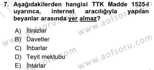 Dış Ticarette Bilgisayar Uygulamaları Dersi 2018 - 2019 Yılı (Vize) Ara Sınav Soruları 7. Soru