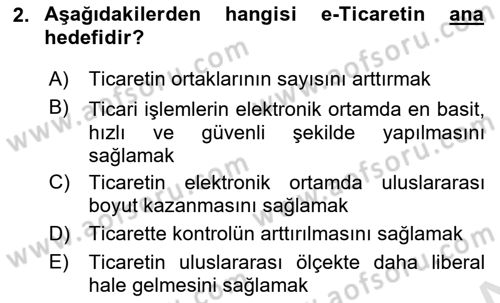 Dış Ticarette Bilgisayar Uygulamaları Dersi 2021 - 2022 Yılı (Vize) Ara Sınavı 2. Soru