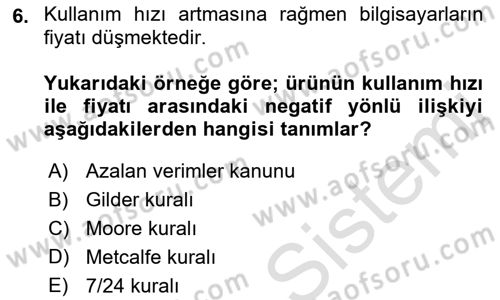 Dış Ticarette Bilgisayar Uygulamaları Dersi 2021 - 2022 Yılı (Vize) Ara Sınavı 6. Soru