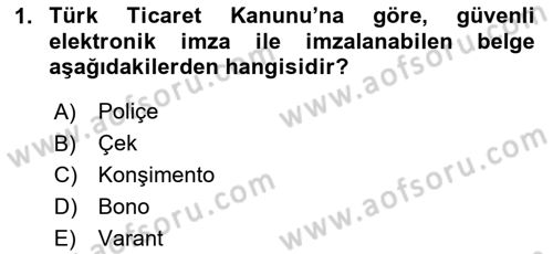 Dış Ticarette Bilgisayar Uygulamaları Dersi 2023 - 2024 Yılı (Vize) Ara Sınav Soruları 1. Soru