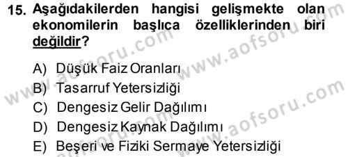 Dış Ticaretin Finansmanı ve Teşviki Dersi 2013 - 2014 Yılı (Final) Dönem Sonu Sınavı 15. Soru