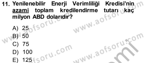 Dış Ticaretin Finansmanı ve Teşviki Dersi 2014 - 2015 Yılı (Final) Dönem Sonu Sınav Soruları 11. Soru