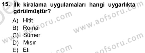 Dış Ticaretin Finansmanı ve Teşviki Dersi 2014 - 2015 Yılı Tek Ders Sınav Soruları 15. Soru