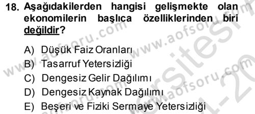 Dış Ticaretin Finansmanı ve Teşviki Dersi 2014 - 2015 Yılı Tek Ders Sınav Soruları 18. Soru