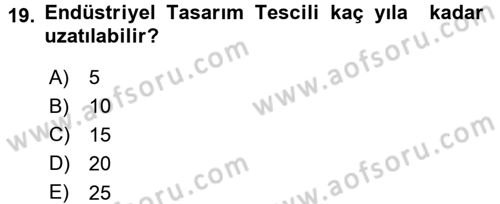 Dış Ticaretin Finansmanı ve Teşviki Dersi 2015 - 2016 Yılı (Final) Dönem Sonu Sınav Soruları 19. Soru