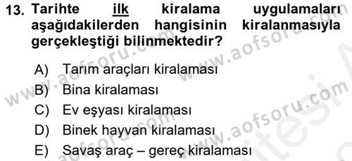 Dış Ticaretin Finansmanı ve Teşviki Dersi 2015 - 2016 Yılı Tek Ders Sınavı 13. Soru