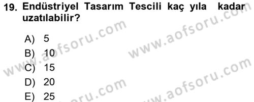 Dış Ticaretin Finansmanı ve Teşviki Dersi 2015 - 2016 Yılı Tek Ders Sınav Soruları 19. Soru