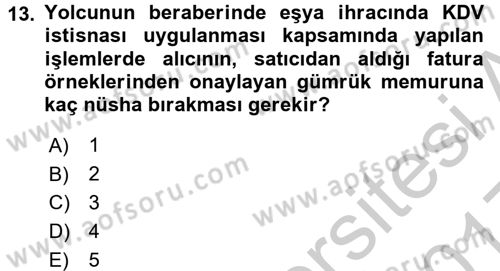 Dış Ticaretin Finansmanı ve Teşviki Dersi 2016 - 2017 Yılı 3 Ders Sınav Soruları 13. Soru